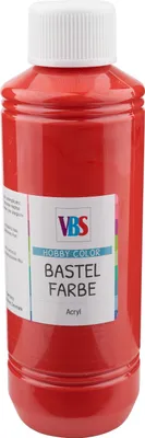 Produktbild von VBS Umweltfreundliche und  verstreichbare Acryl-Bastelfarbe in Rot, 250 ml
