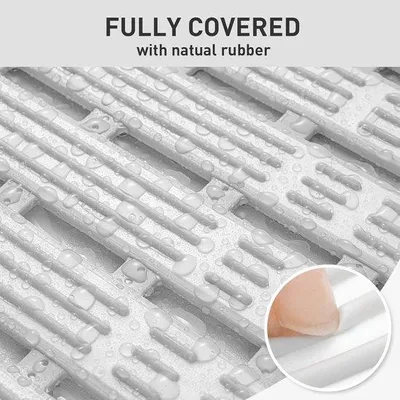 Obrázek produktu pro Protiskluzová sprchová rohož 61 x 40 cm, TPE+PP, šedá, do vany