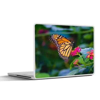 Produktbild von MuchoWow® Laptop Aufkleber Sticker Cover Schmetterlinge - Blume - Natur 25x18 cm - Laptop-Deko
