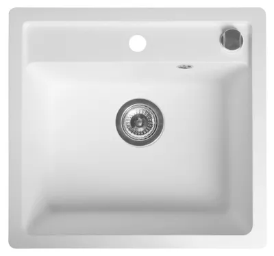 Produktbild von Granit-Einbauspüle, 1 Becken, 53x50cm, weiß