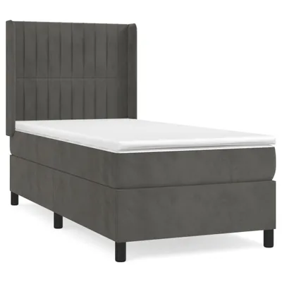 Produktbild von vidaXL Boxspringbett mit Matratze Dunkelgrau 100x200 cm Samt