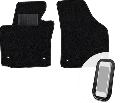 Immagine prodotto di moto-MOLTICO Tappetini Anteriori Auto Velours Tappetini Auto Nero Set 2 pezzi adatto per Seat Leon II Toledo III 2005-2012