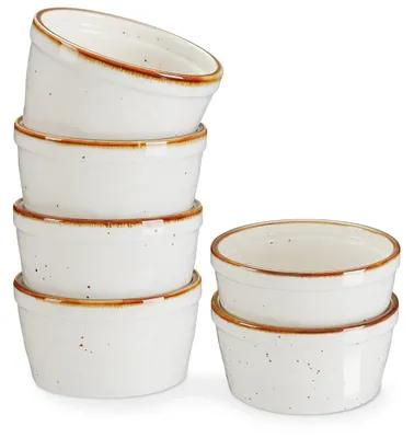 Imagen del producto de Juego de 6 ramequines para crème brûlée, aptos para horno, de 4 onzas
