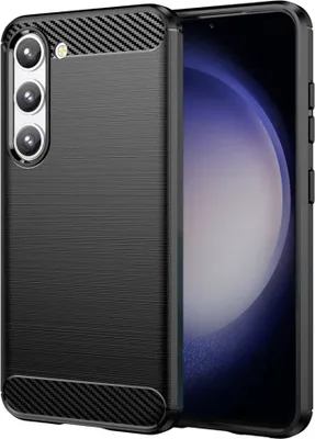 Produktbild von Techsuit Carbon Silicone Back Cover Hülle für Samsung Galaxy S23 - Schwarz