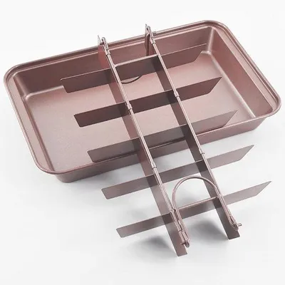 Productafbeelding van Bakplaat voor 18 Brownies - Antiaanbaklaag - 31,5 x 19,3 x 3,7 cm