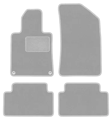 Image de Tapis de sol en moquette pour Peugeot 508 I 2010-2018 (berline/break/SW) – jeu de 4 pièces, gris, sur mesure – Wielganizator OSLO