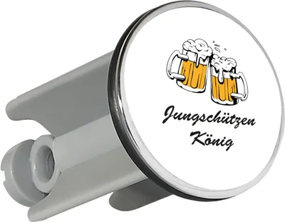 Produktbild von Huuraa Waschbeckenstöpsel Jungschützenkönig Schützenfest 4cm höhenverstellbar Abflussstopfen Geschenkidee