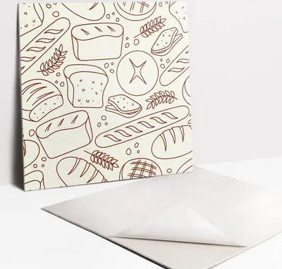 Produktbild von Fliesenaufkleber Set - 9 Stück Selbstklebende PVC Fliesen-Designs - Für Bad und Küche 30 x 30 - Brot zeichnen