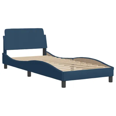 Produktbild von Bettgestell mit Kopfteil "Dover" Blau 80x200 cm Stoff