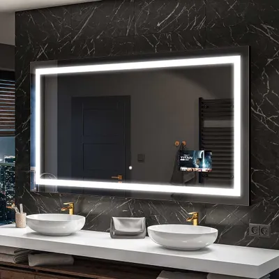 Produktbild von Artforma Badspiegel SMART 200x60 cm - mit LED Beleuchtung - LED Farbe Kaltweiß 7000K - Individuell Nach Maß - Beleuchtet Wandspiegel Lichtspiegel Badezimmerspiegel | Lichtschalter: Touch Schalter |SLED015