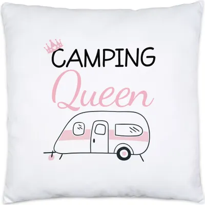 Produktbild von Camping Queen Kissen Inkl. Füllung Wohnwagen Fans Geschenkidee Für Camper Camping-Platz