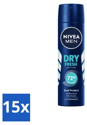 Produktbild von 15 x NIVEA MEN Dry Fresh Deodorant Spray - 150 ml - Vorteilspackung - 15 Stücke