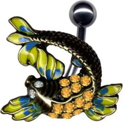 Produktbild von Bauchnabelpiercing: Reverse Bauchnabel Piercing Koi Fisch