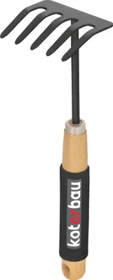 Zdjęcie produktu dla KOTARBAU® Male stalowe grabie z drewnianym trzonkiem Grabie ogrodowe do lisci 30 cm