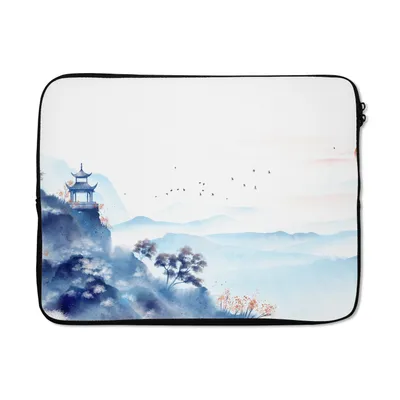 Produktbild von MuchoWow® Laptop Hülle 17 Zoll Laptoptasche Malerei - Ölfarbe - Natur - Zipper - Schutzabdeckung