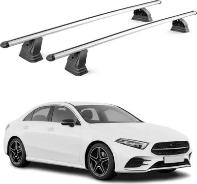Productafbeelding van Aluminium dakkap voor Mercedes A-klasse sedan (W177), modeljaren 2019-2026, met T-gleuf, 2-delig, zilver