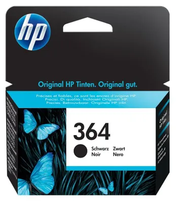 Produktbild von HP 364 Schwarz Original Druckerpatrone, Standardertrag, Schwarz, Tinte auf Pigmentbasis, 1 Stück(e), 250 Seiten