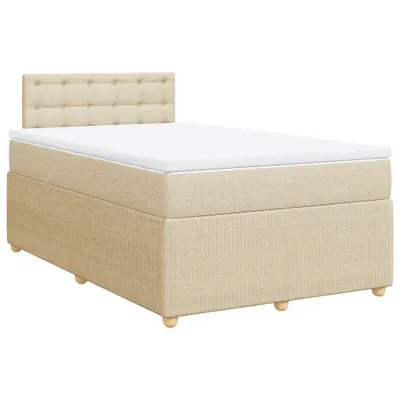 Produktbild von vidaXL Boxspringbett mit Matratze Creme 120x200 cm Stoff