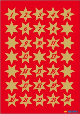 Image de Herma Decor Sterne Adventskalenderzahlen, Gold