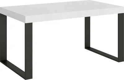 Produktbild von Ausziehbarer Tisch 90 x 160/420 cm, Gestell Tecno Premium Esche weiß, Anthrazit