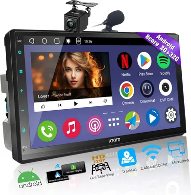 Immagine prodotto di Autoradio Android 2-DIN - Sistema multimediale per auto - Sistema di navigazione - Autoradio touchscreen - Stereo Bluetooth