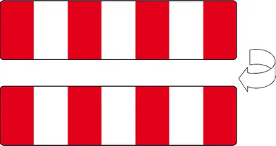 Produktbild von Dreifke® Verkehrszeichen Höhenleitmal, doppelseitig, zum Abhängen, Aluminium RA1, reflektierend, 800x100mm