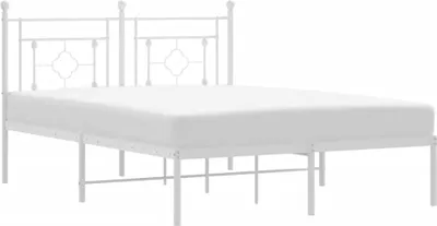 Obrázek produktu pro Postel s čelem kovová bílá 135x190 cm