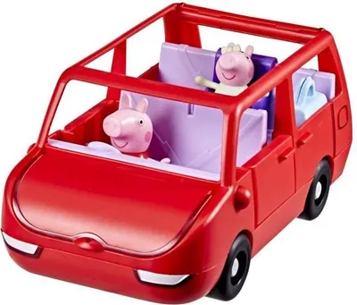 Image de Voiture Familiale Peppa Pig, Coffret avec Véhicule et 2 Figurines, Peut Accueillir Jusqu'à 5 Figurines, Dès 3 Ans