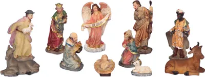 Produktbild von 11 - teiliges Set Krippenfiguren Krippe Weihnachten Grösse bis 5cm