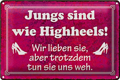 Produktbild von Blechschild Spruch 30x20cm Jungs sind wie Highheels
