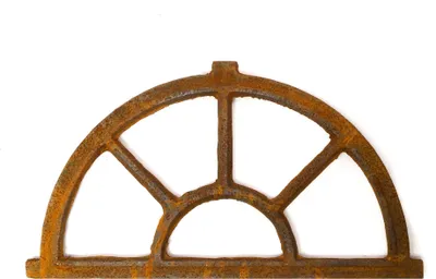 Produktbild von Nostalgie Stallfenster Bogen Fenster 35x64cm Eisenfenster Eisen antik Stil Rost