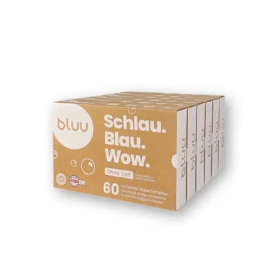 Produktbild von bluu Waschmittel-Blätter Duftfrei | 360 Stk | Biologisch abbaubares Waschmittel | 100% Plastikfrei | Wäsche ökologisch waschen mit Eco Waschstreifen
