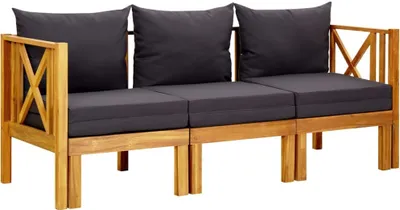 Productafbeelding van Tuinbank, 3-zits, 179 cm x 66 cm x 68,5 cm, acaciahout, met zitkussen