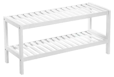 Produktbild von Schuhregal aus Bambus – Regal für 6 Paar Schuhe – Weiß