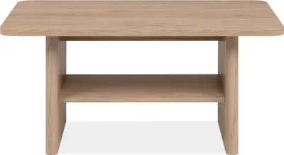 Image de CALICOSY - Table basse 1 niche, bords arrondis effet bois L90 cm - SOREN
