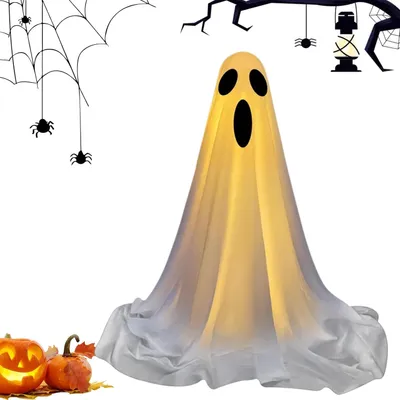 Immagine prodotto di Fantasma luminoso in piedi Decorazione di Halloween 85 cm Bianco