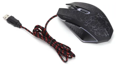 Obrázok produktu pre Káblová herná myš s USB portom, ergonomická, 3200 DPI, nastaviteľné RGB osvetlenie, počítačové príslušenstvo, čierna