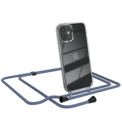 Produktbild von EAZY CASE Handykette kompatibel mit Apple iPhone 12 Mini, Handyhülle mit Umhängeband, Handykordel, Schutzhülle Clear, Band in Grün