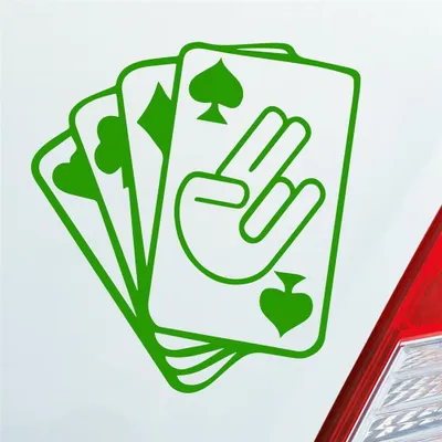 Produktbild von Auto Aufkleber Spielkarten Shocker Poker Tuning 10x10 cm Hellgrün Sticker Heckscheibenaufkleber