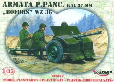 Obrázok produktu pre Plastikový model 37 mm protipancierového kanóna Bofors WZ.36