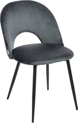 Produktbild von HOMLA TERCIO Veloursstuhl grau 47x55x77cm
