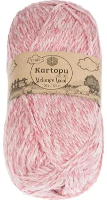Zdjęcie produktu dla Przędza MELANGE WOOL – 100 g / 170 m – melanż, różowa, biała