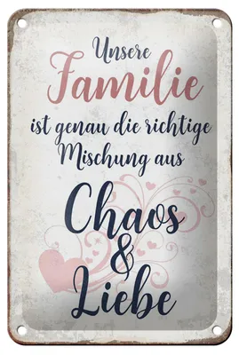 Produktbild von Blechschild Spruch 12x18cm unsere Familie Schild