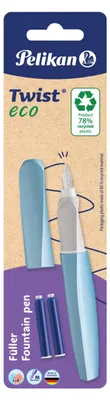 Zdjęcie produktu dla Pelikan 300009801, Kolor Aqua, System napełniania nabojem, Średni, Oburęczny, Blister, 1 szt.