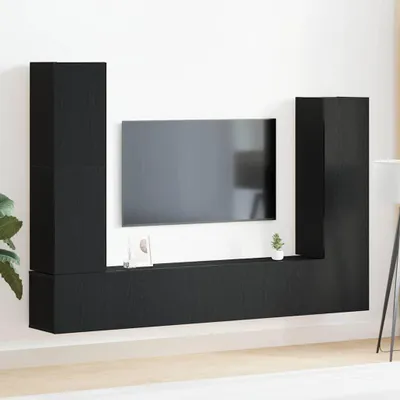 Produktbild von Möbel TV-Schrankset 6 Stk. Schwarz Eichen-Optik Holzwerkstoff - TV-Schränke &1578