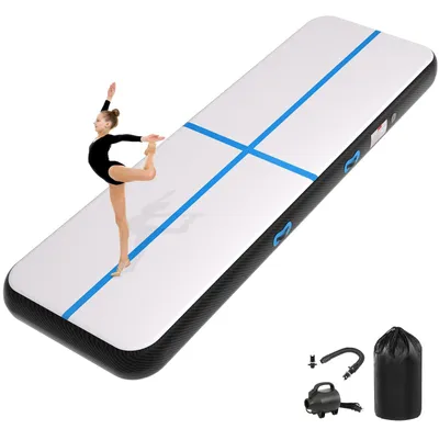 Productafbeelding van Gymnastiekmat, 3 m, 10 cm hoog, opblaasbare sportmat met luchtpomp voor fitness en yoga