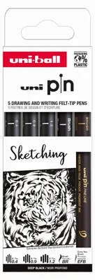 Zdjęcie produktu dla uni-ball PIN/5 ASP017 uni-ball Fineliner PIN "Sketching" PF, zestaw 5 szt