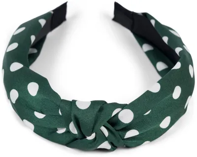 Produktbild von styleBREAKER Damen Haarreif Punkte Knoten Rockabilly, Dunkelgrün-Weiß