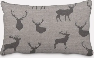 Produktbild von SCHÖNER LEBEN. Kissenhülle Jacquard mit Hirschen hellgrau grau Größe 60x80cm (HxB) 60x80cm (HxB) Größe