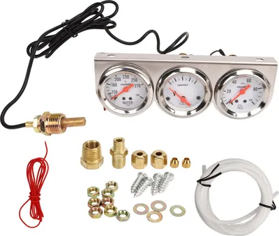 Produktbild von 52 mm Auto Dreifachstock Kit Weiß Zifferblatt 12 -V Öldruck Wassertemperaturvoltmeter mit Sensor